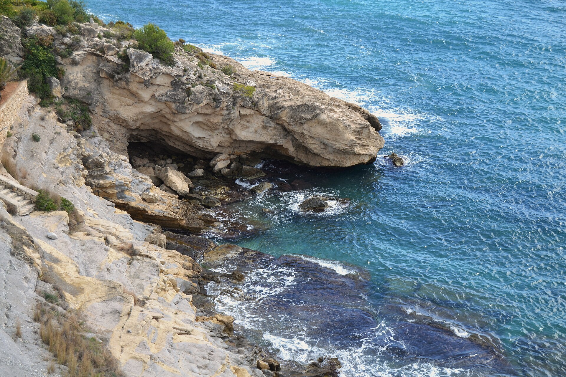 Detalle de la cala del Portitxol, Moraira