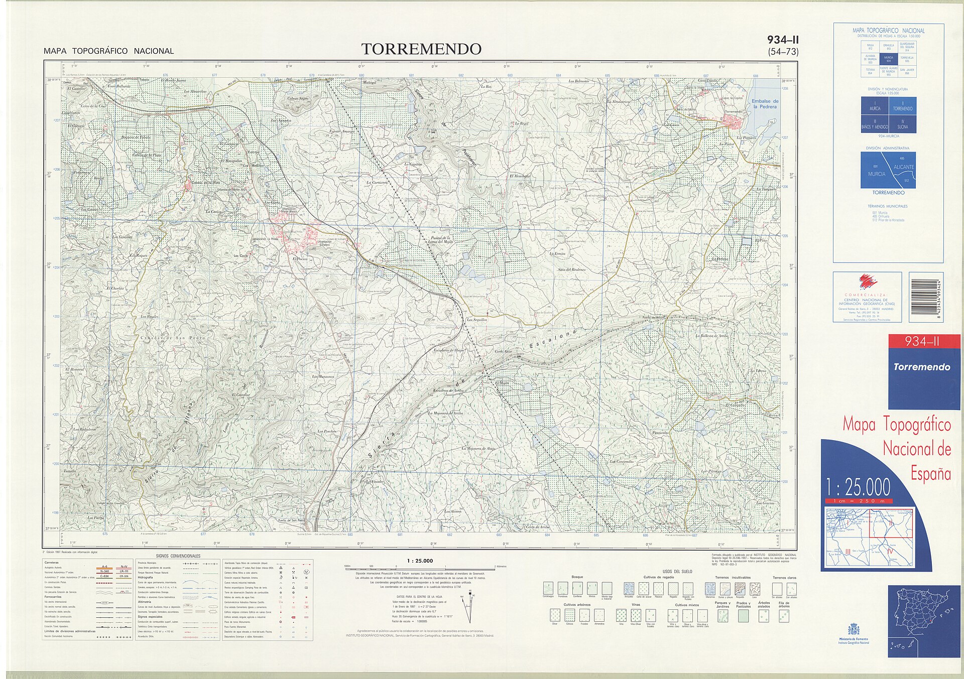 Torremendo, hoja MTN25 1997: mapa topográfico impreso